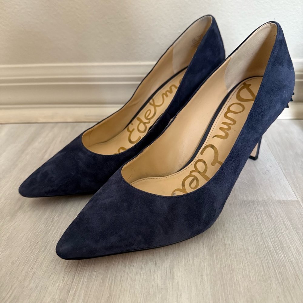 Sam Edelman Blue Suede Heels with Spike